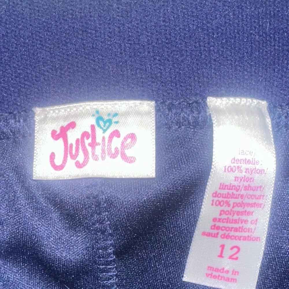 Justice Girls Size 12 Skirts – Navy Polka Dot & Floral Tiered Lot of 2